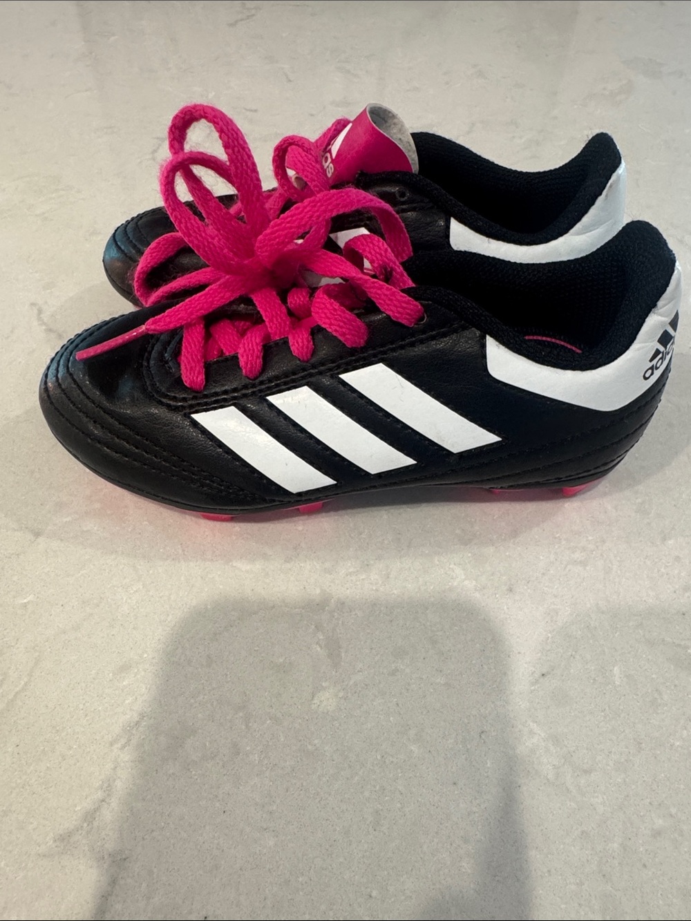 adidas Kids Black & Pink Soccer Cleats Size 10